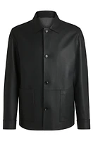 BOSS - Regular-fit jacket Nappa leather with button front Black