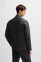 BOSS - Regular-fit jacket Nappa leather with button front Black