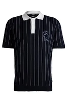 BOSS x Shohei Ohtani cotton-knit polo shirt with monogram patch