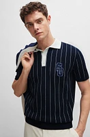 BOSS x Shohei Ohtani cotton-knit polo shirt with monogram patch