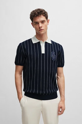 BOSS x Shohei Ohtani cotton-knit polo shirt with monogram patch