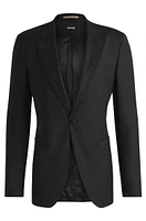 Slim-fit tuxedo jacket with embellished lapels