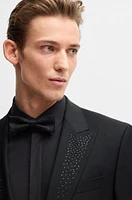 Slim-fit tuxedo jacket with embellished lapels