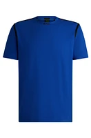 Stretch-cotton T-shirt with tape trims