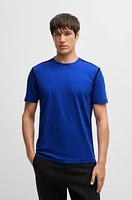 Stretch-cotton T-shirt with tape trims