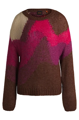 Knitted sweater with landscape-inspired pattern