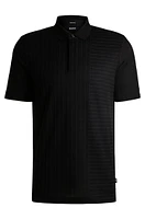 Mercerized-cotton polo shirt with mixed stripes