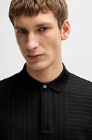 Mercerized-cotton polo shirt with mixed stripes