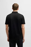 Mercerized-cotton polo shirt with mixed stripes