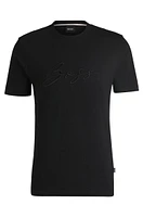 Cotton-jersey regular-fit T-shirt with script logo