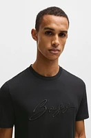 Cotton-jersey regular-fit T-shirt with script logo