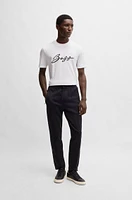 BOSS - Cotton-jersey regular-fit T-shirt with script logo White