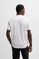 BOSS - Cotton-jersey regular-fit T-shirt with script logo White