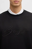 Cotton-terry relaxed-fit sweatshirt with script logo