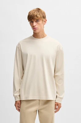 Relaxed-fit long-sleeved T-shirt mercerized cotton