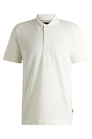 Cotton-silk polo shirt with two-tone effect