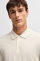 Cotton-silk polo shirt with two-tone effect