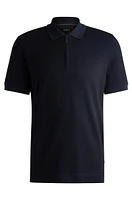 Zip-neck polo shirt cotton and cashmere