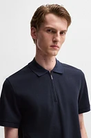 Zip-neck polo shirt cotton and cashmere