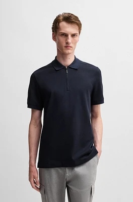 Zip-neck polo shirt cotton and cashmere