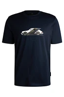 Porsche x BOSS mercerized-cotton T-shirt with collaborative branding