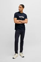 Porsche x BOSS mercerized-cotton T-shirt with collaborative branding