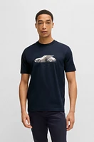 Porsche x BOSS mercerized-cotton T-shirt with collaborative branding