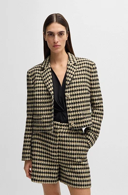 Cropped regular-fit jacket tweed