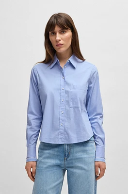 Regular-fit blouse striped stretch cotton