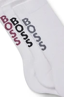 Three-pack of ribbed short socks with logo details