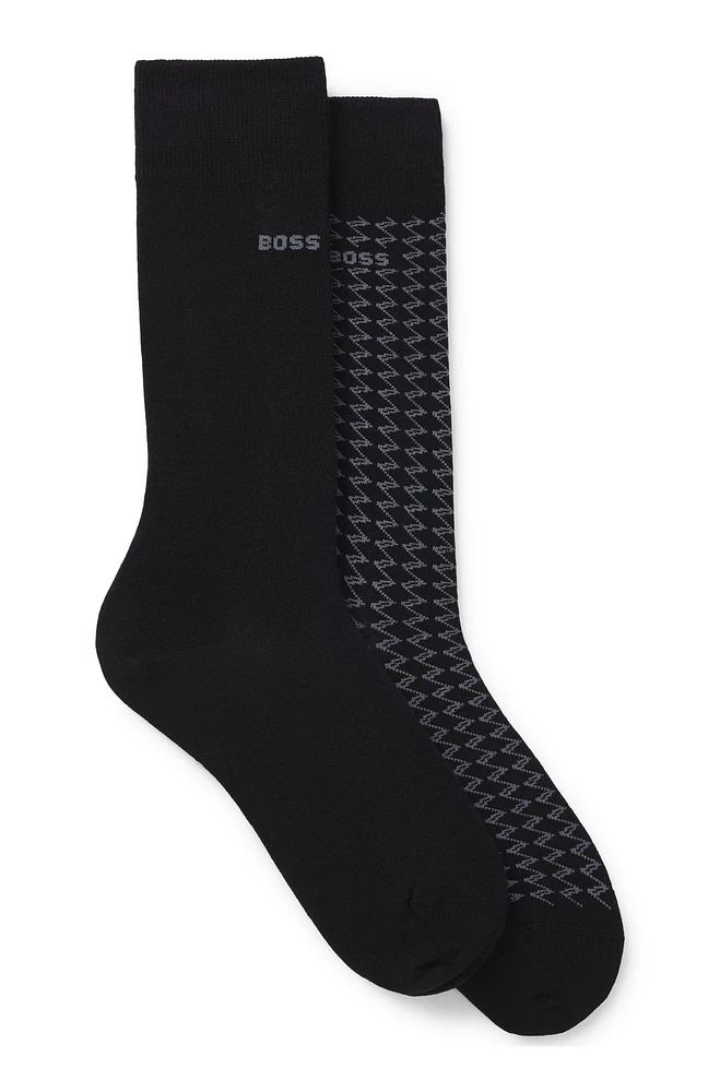 BOSS - Two-pack of regular-length socks in cotton - Black