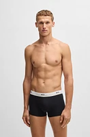 Three-pack of stretch-cotton trunks with logo waistbands