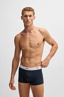 Three-pack of stretch-cotton trunks with logo waistbands