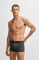 Three-pack of stretch-cotton trunks with logo waistbands