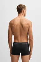 Three-pack of stretch-cotton trunks with logo waistbands