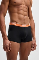 Three-pack of stretch-cotton trunks with logo waistbands