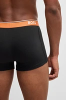 Three-pack of stretch-cotton trunks with logo waistbands