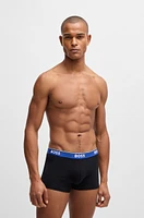 Three-pack of stretch-cotton trunks with logo waistbands