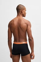 Three-pack of stretch-cotton trunks with logo waistbands