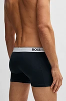 Three-pack of stretch-cotton boxer briefs with logos