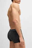 Three-pack of stretch-cotton plain and monogrammed trunks