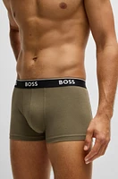 Three-pack of logo-waistband trunks stretch cotton