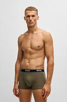 Three-pack of logo-waistband trunks stretch cotton