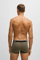 Three-pack of logo-waistband trunks stretch cotton