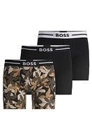 Three-pack of stretch-cotton boxer briefs with logo