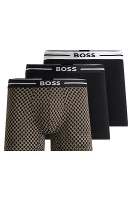 Three-pack of stretch-cotton boxer briefs with logo