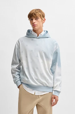 Cloud-artwork hoodie with Double B monograms