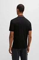 Mercerized-cotton slim-fit polo shirt with collar stripe