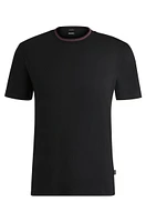 Mercerized-cotton slim-fit T-shirt with collar stripe