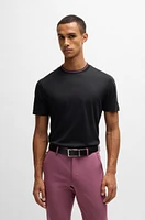 Mercerized-cotton slim-fit T-shirt with collar stripe